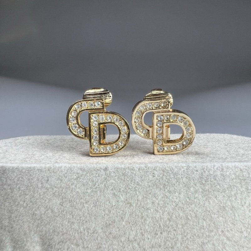 DIOR 水鑽耳扣耳環-1