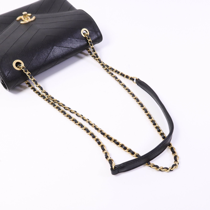 CHANEL 牛皮皮革Chain Shoulder Bag鏈帶肩背袋-8