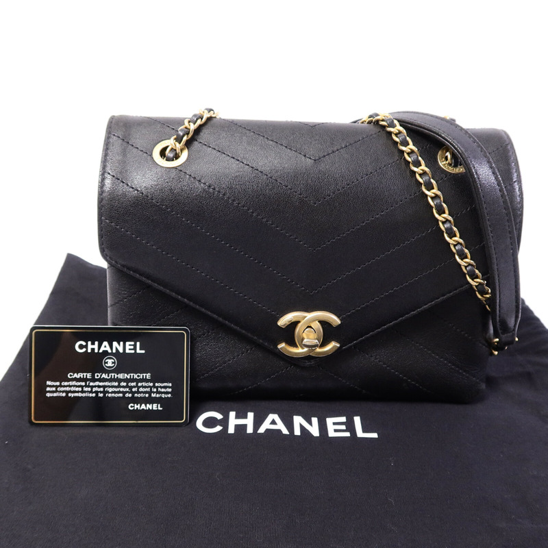 CHANEL 牛皮皮革Chain Shoulder Bag鏈帶肩背袋-9