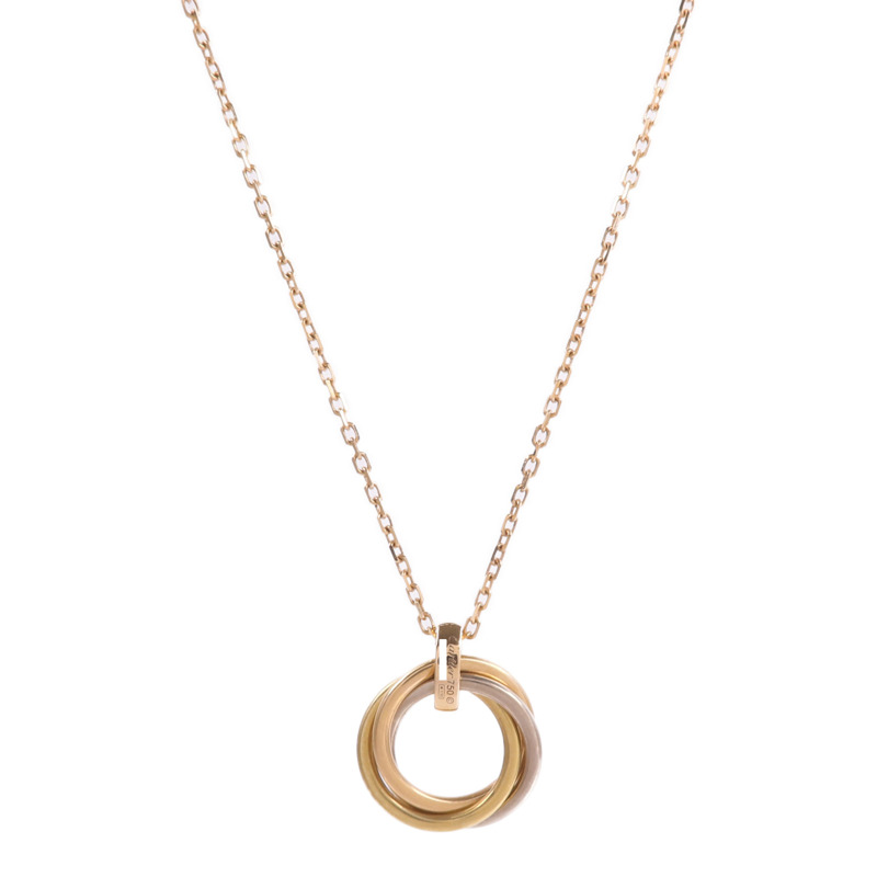 CARTIER 18K黃金/白金/玫瑰金Trinity Diamond Necklace鑽石項鍊-1