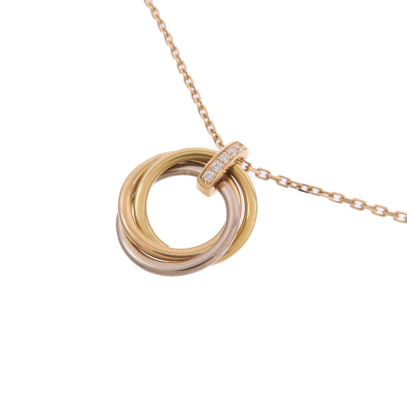 CARTIER 18K黃金/白金/玫瑰金Trinity Diamond Necklace鑽石項鍊-2