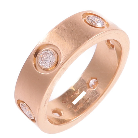 CARTIER 18K玫瑰金Love Ring 6 Diamonds鑽石戒指