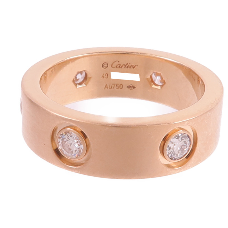 CARTIER 18K玫瑰金Love Ring 6 Diamonds鑽石戒指-1