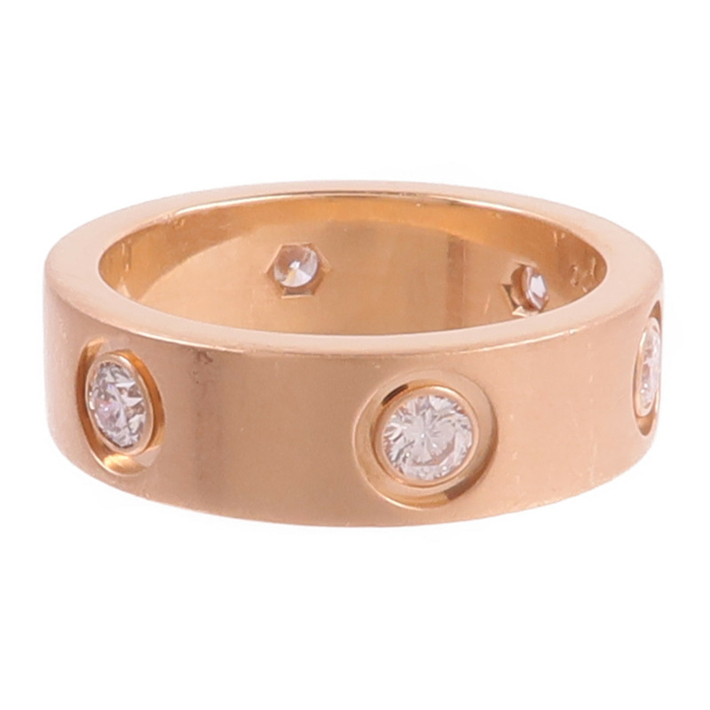 CARTIER 18K玫瑰金Love Ring 6 Diamonds鑽石戒指-2
