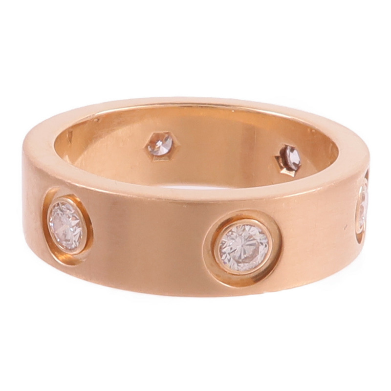 CARTIER 18K玫瑰金Love Ring 6 Diamonds鑽石戒指-3