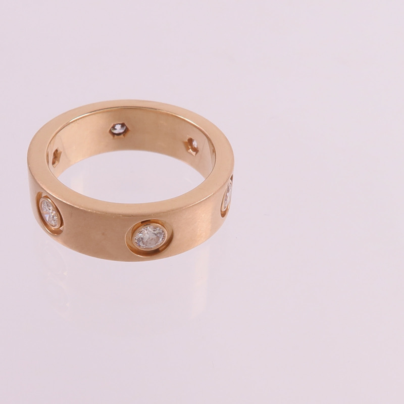 CARTIER 18K玫瑰金Love Ring 6 Diamonds鑽石戒指-5