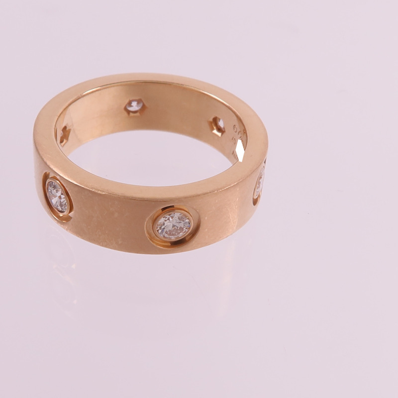 CARTIER 18K玫瑰金Love Ring 6 Diamonds鑽石戒指-6