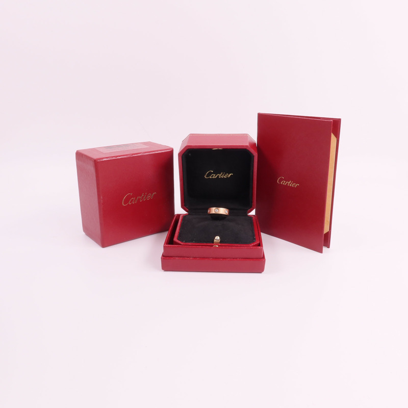 CARTIER 18K玫瑰金Love Ring 6 Diamonds鑽石戒指-7