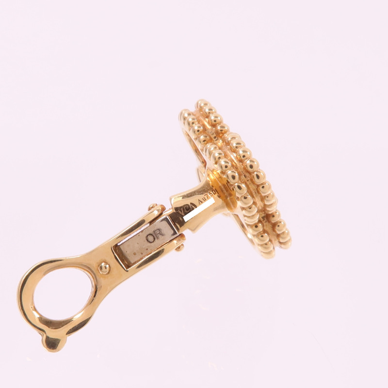 Van Cleef & Arpels 18K黃金Vintage Alhambra Earrings紅玉髓耳環-4