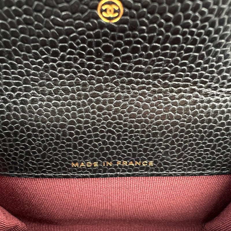 KESH 凱仕國際精品【經典入門、細節滿分】CHANEL Classic Card Holder 香奈兒經典翻蓋卡夾｜黑色魚子醬牛皮｜金扣-9