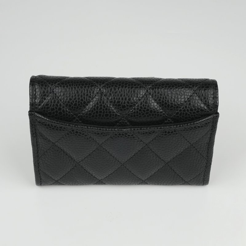 KESH 凱仕國際精品【經典入門、細節滿分】CHANEL Classic Card Holder 香奈兒經典翻蓋卡夾｜黑色魚子醬牛皮｜金扣-14