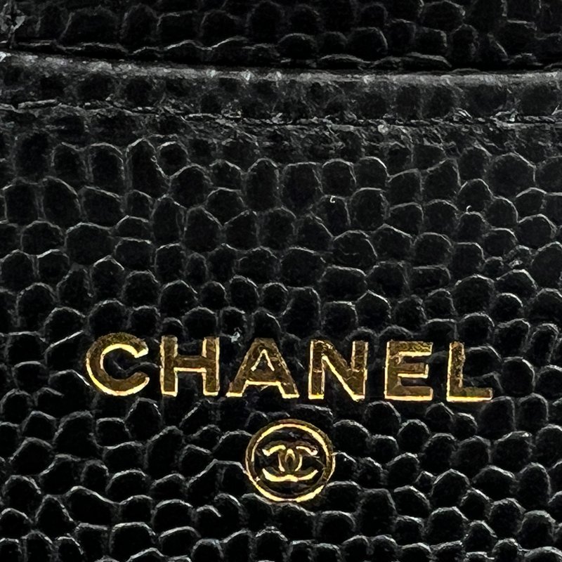 KESH 凱仕國際精品【經典入門、細節滿分】CHANEL Classic Card Holder 香奈兒經典翻蓋卡夾｜黑色魚子醬牛皮｜金扣-24