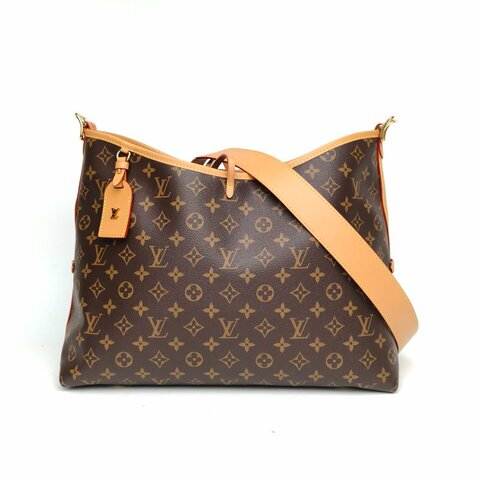 LOUIS VUITTON CARRYALL中號配子袋老花PVC金扣晶片肩背包
