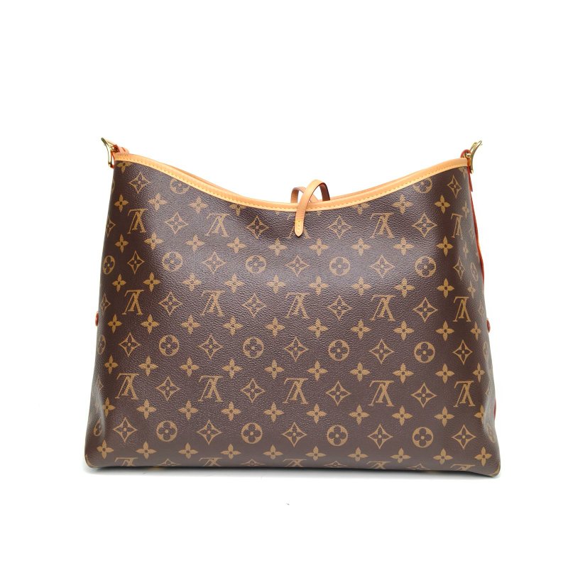 LOUIS VUITTON CARRYALL中號配子袋老花PVC金扣晶片肩背包-2