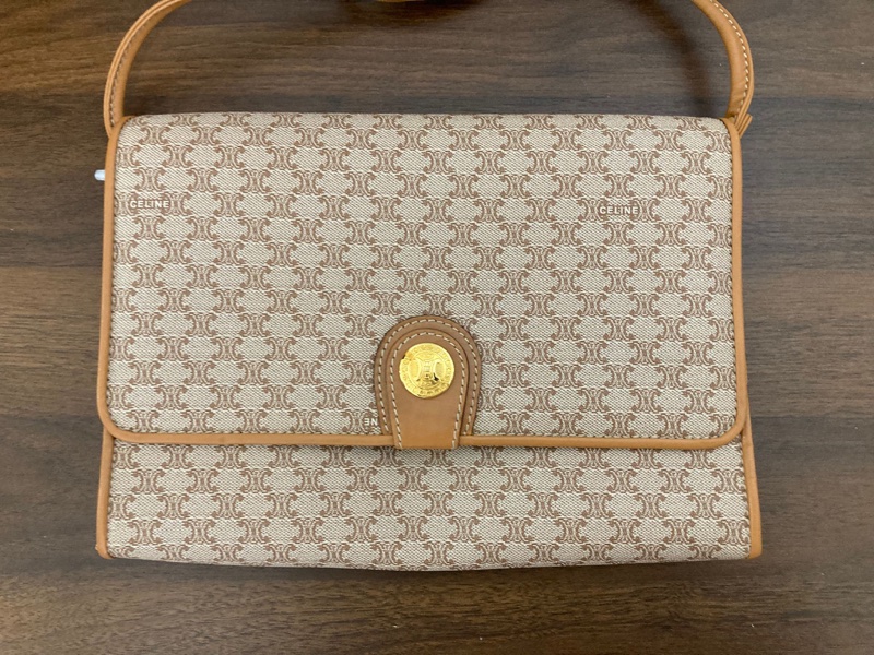 Celine 米色老花信封包-4