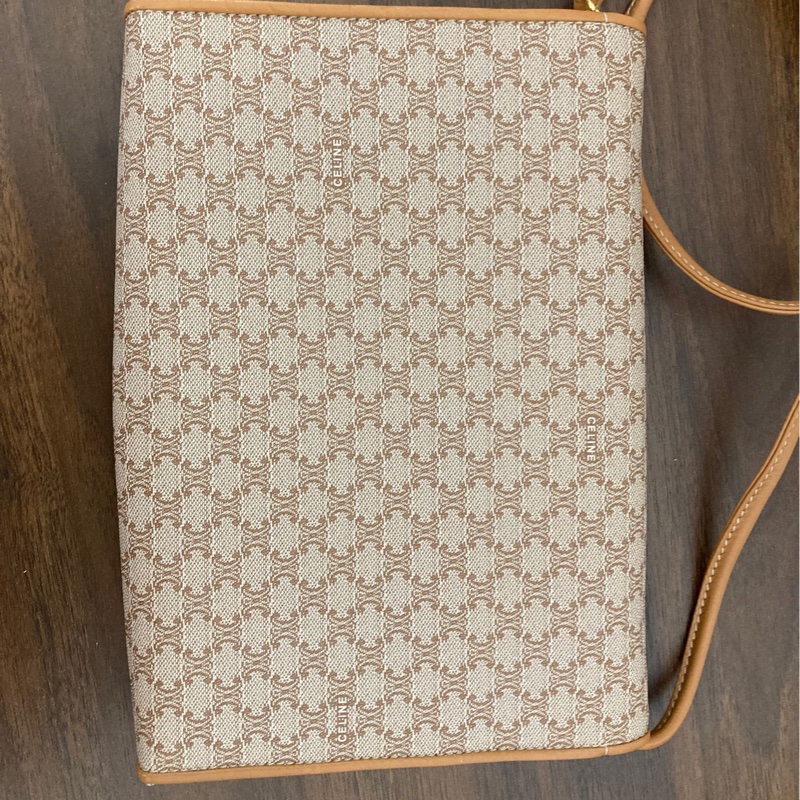 Celine 米色老花信封包-5