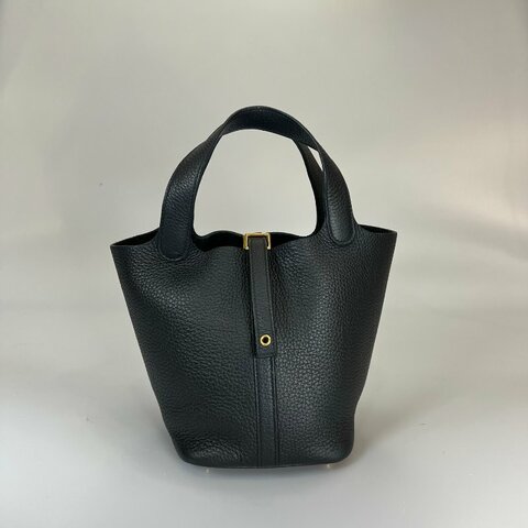 HERMES Z刻 黑金PICOTIN 18 菜籃子包