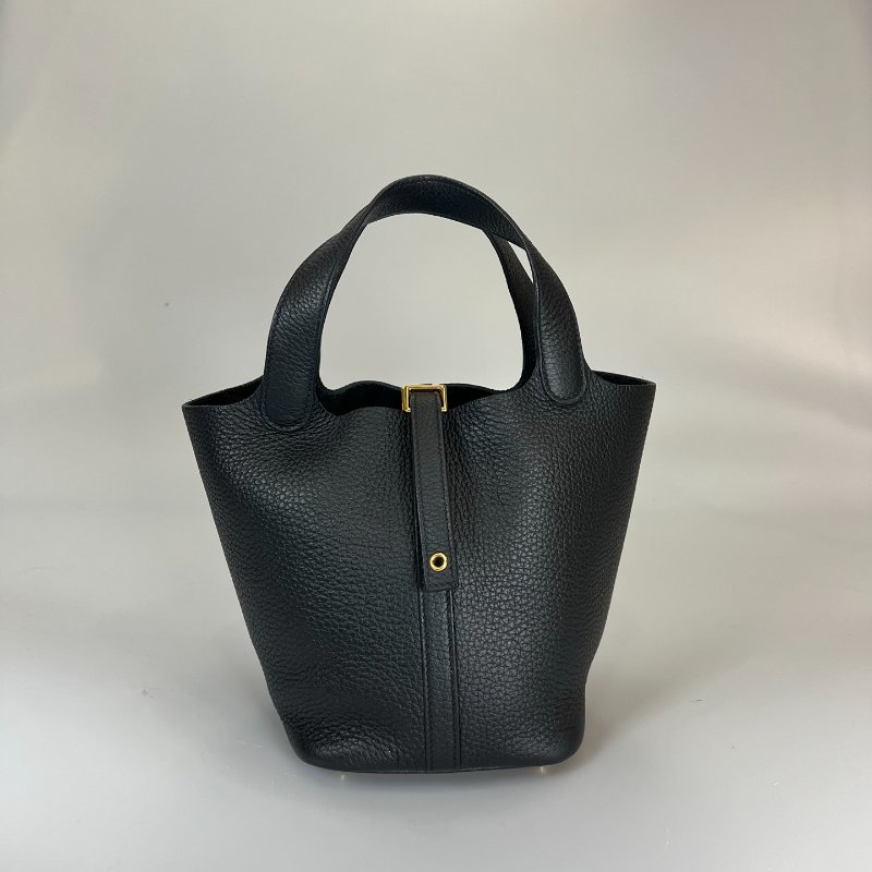 HERMES Z刻 黑金PICOTIN 18 菜籃子包-0