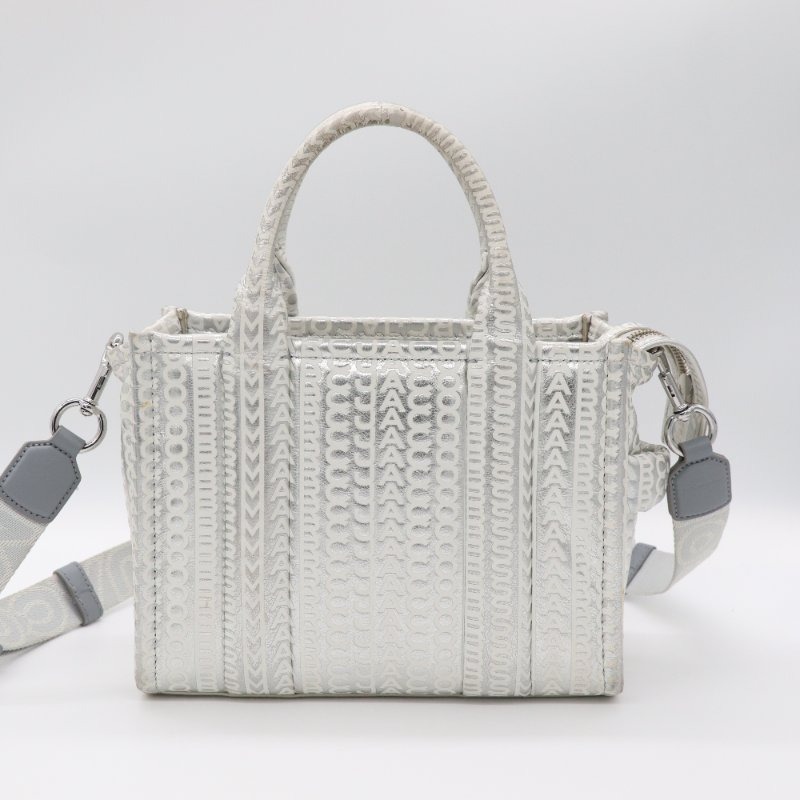 MARC JACOBS 馬克雅可布 The Mini Tote Bag 銀色 金屬光澤皮革 迷你托特包-1