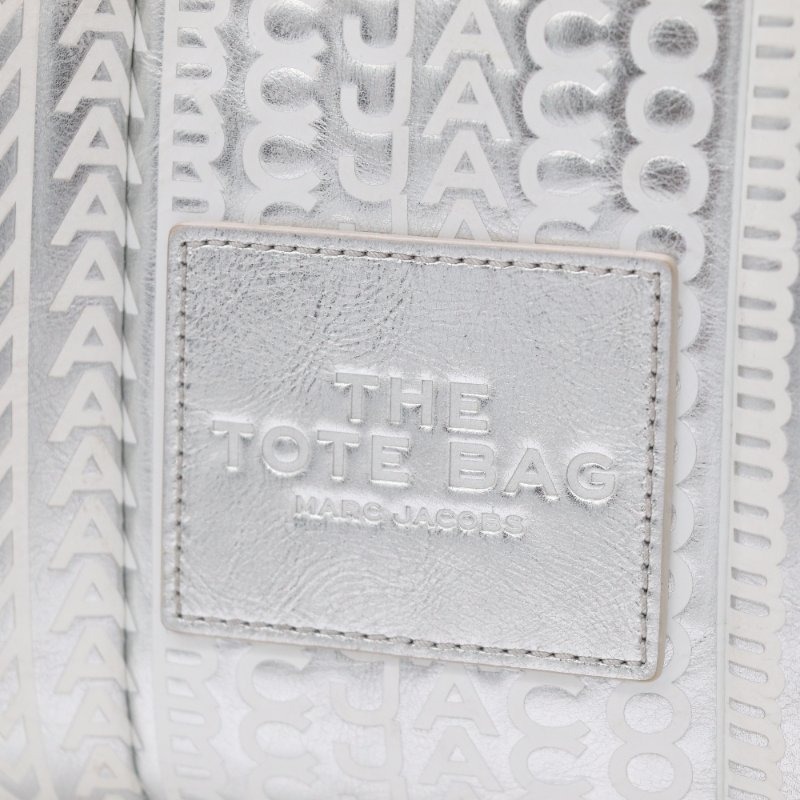 MARC JACOBS 馬克雅可布 The Mini Tote Bag 銀色 金屬光澤皮革 迷你托特包-6