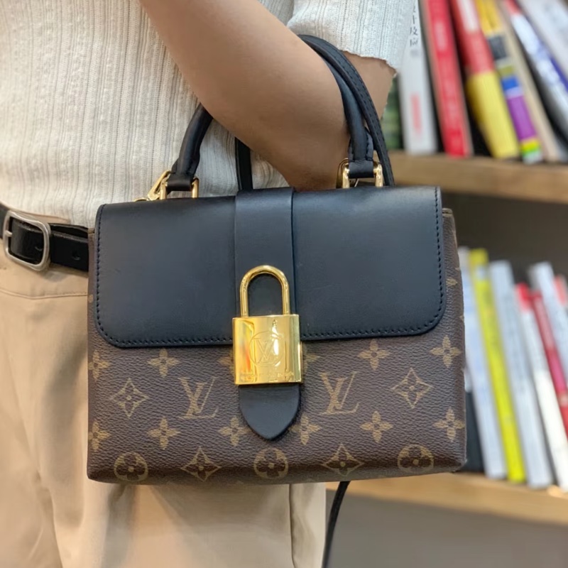99新🆕實用百搭😍Lv路易威登老花拼黑locky bb鎖頭包手提單肩斜挎包🔒-3