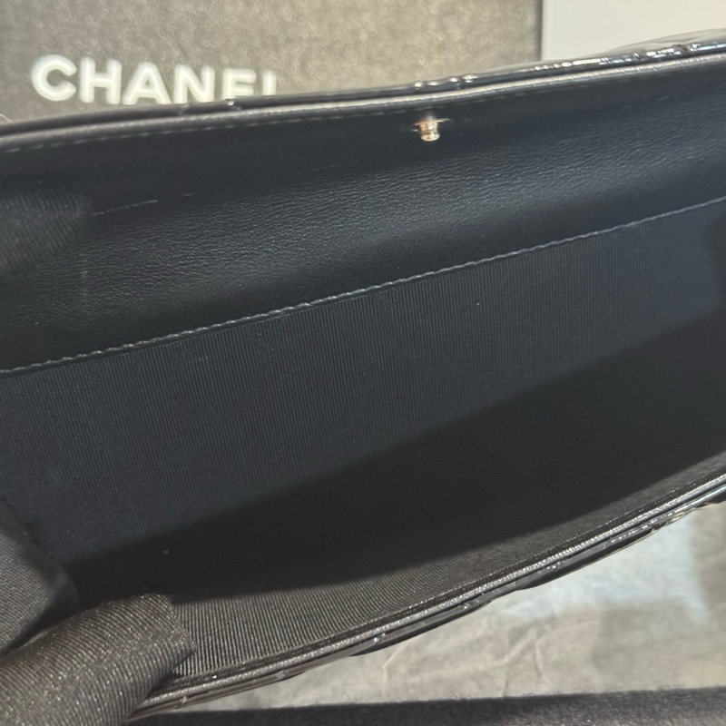 香奈兒/Chanel 黑色漆皮錢包 15開原盒有卡-8