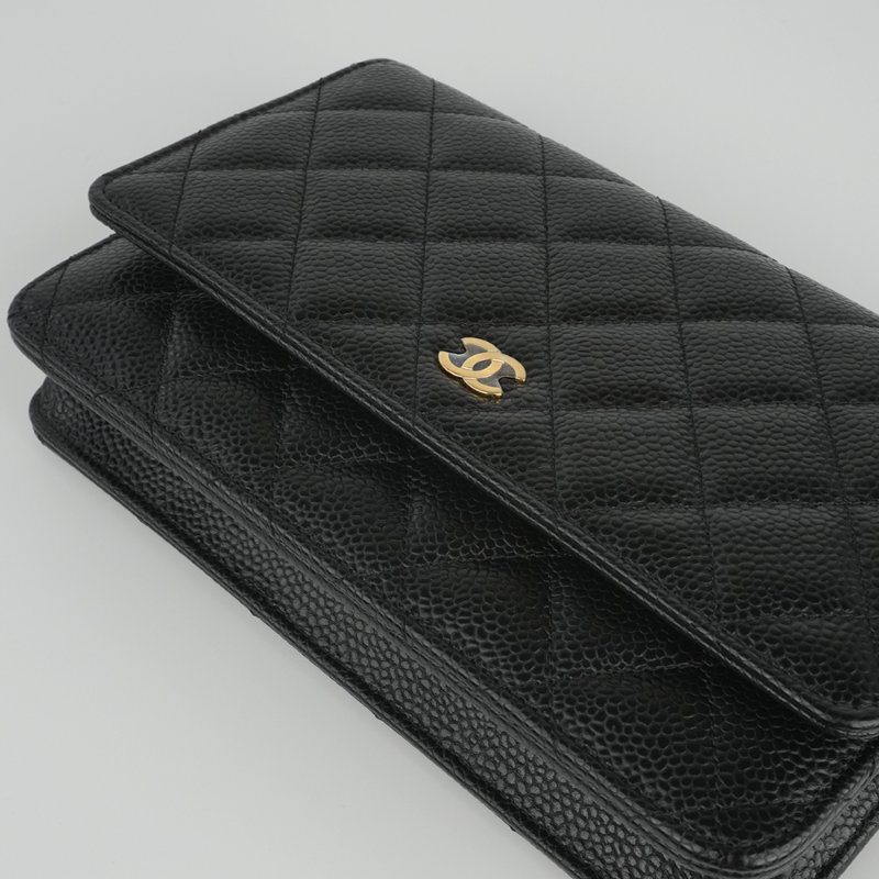KESH 凱仕國際精品【極新、輕巧入門、經典不減】CHANEL Coco WOC 香奈兒黑金鏈條包 2024年晶片款-4