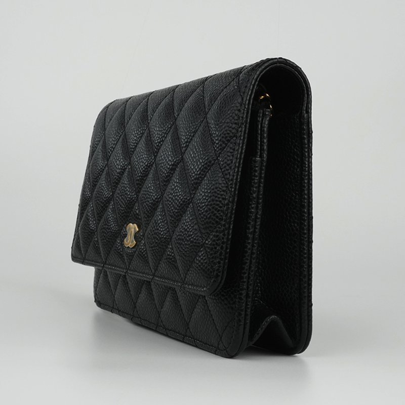 KESH 凱仕國際精品【極新、輕巧入門、經典不減】CHANEL Coco WOC 香奈兒黑金鏈條包 2024年晶片款-5