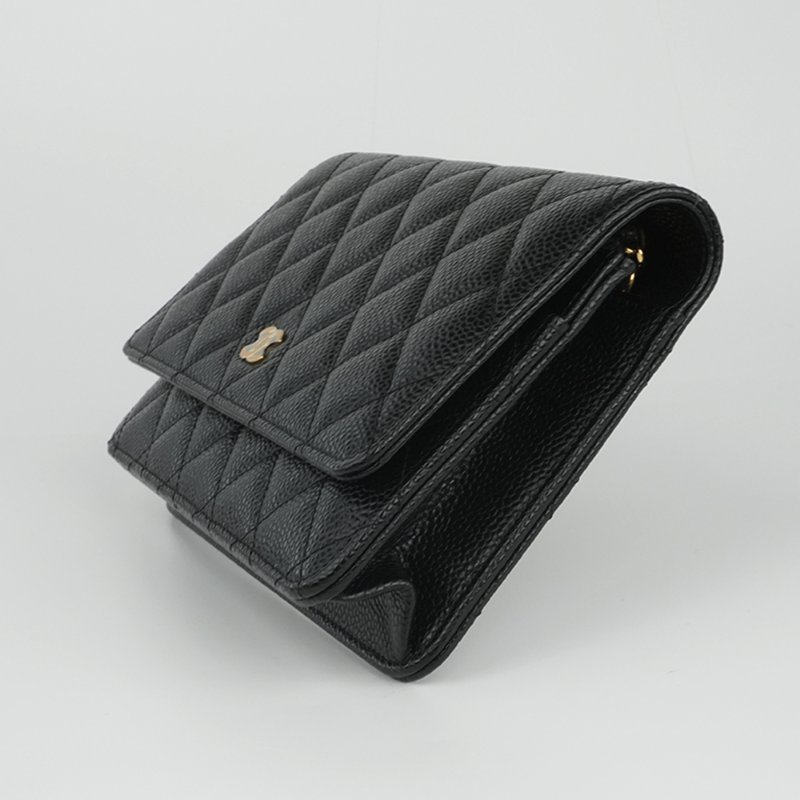 KESH 凱仕國際精品【極新、輕巧入門、經典不減】CHANEL Coco WOC 香奈兒黑金鏈條包 2024年晶片款-6
