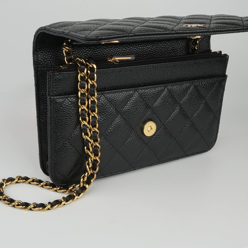 KESH 凱仕國際精品【極新、輕巧入門、經典不減】CHANEL Coco WOC 香奈兒黑金鏈條包 2024年晶片款-20