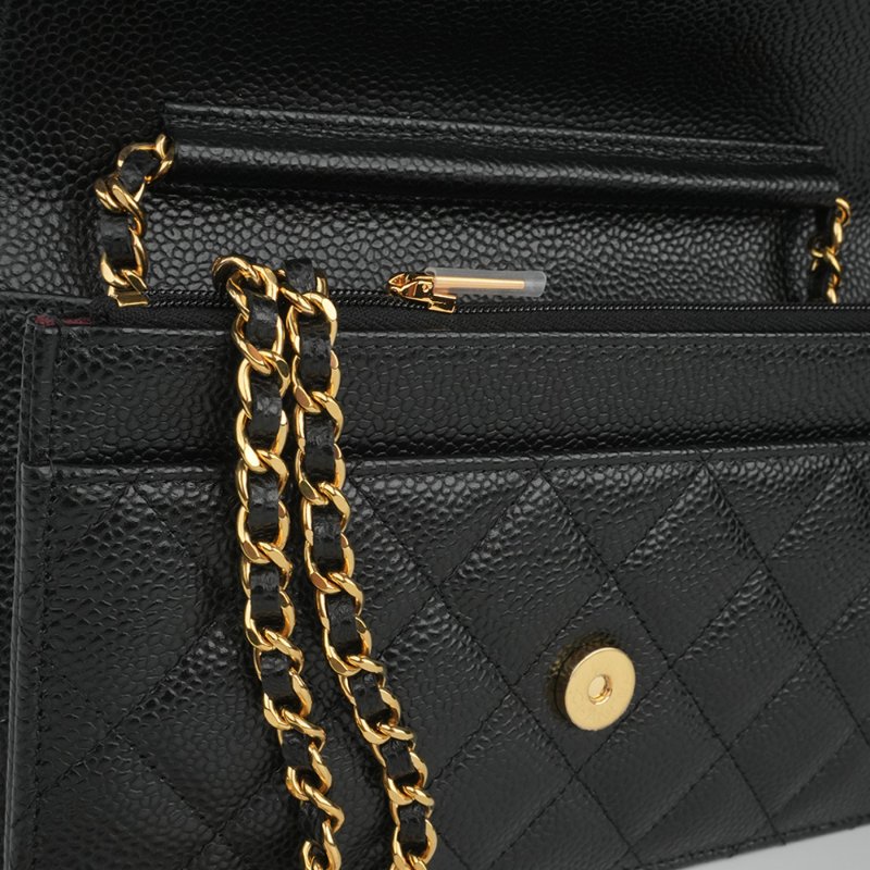KESH 凱仕國際精品【極新、輕巧入門、經典不減】CHANEL Coco WOC 香奈兒黑金鏈條包 2024年晶片款-21