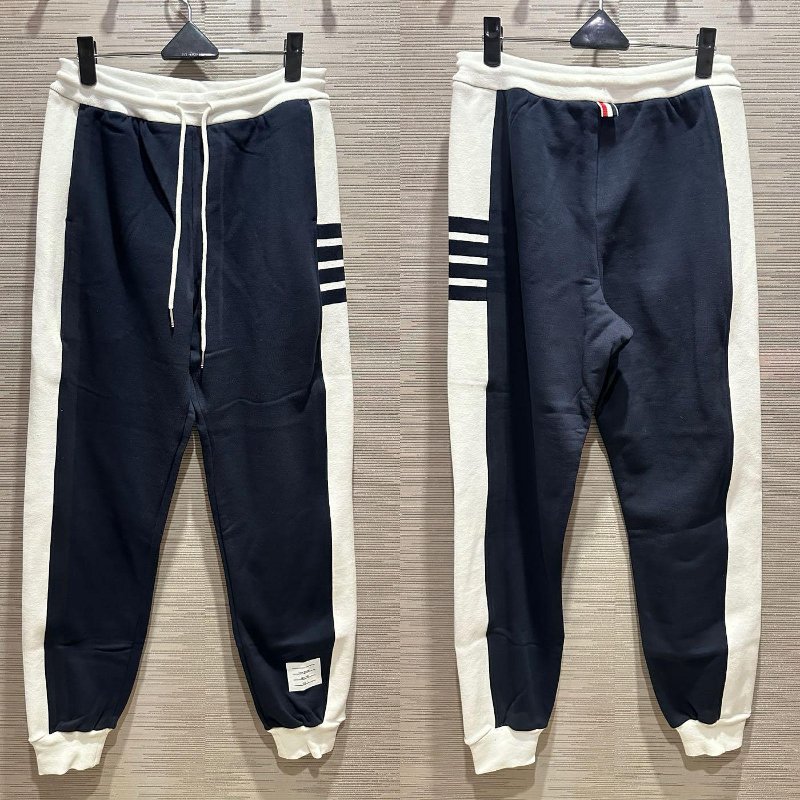 💎Han's house精品服飾💎THOM BROWNE TB 四槓 拼接 棉褲 長褲 現貨 3原價30400-0