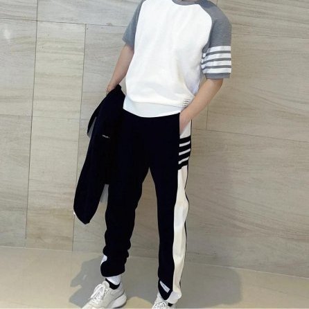 💎Han's house精品服飾💎THOM BROWNE TB 四槓 拼接 棉褲 長褲 現貨 3原價30400-5