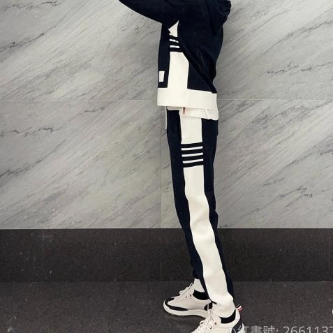💎Han's house精品服飾💎THOM BROWNE TB 四槓 拼接 棉褲 長褲 現貨 3原價30400-7
