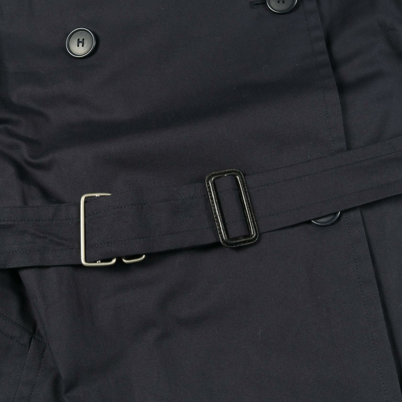 愛馬仕38號棉質海軍藍風衣，二手女款-10