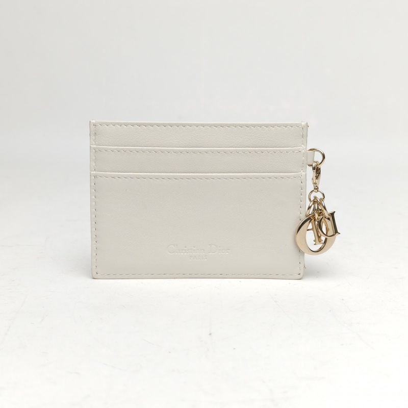 DIOR 拼色羊皮淺金扣2019愛心卡包情人節限定-1