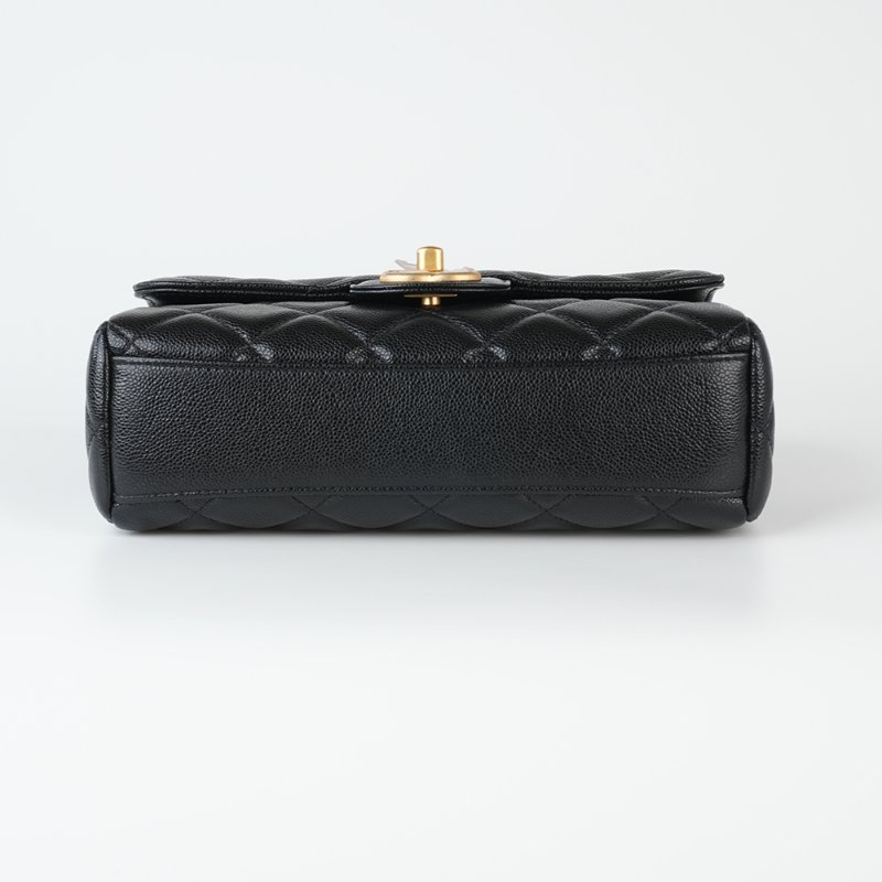 KESH 凱仕國際精品【雙鏈設計、20cm黃金尺寸】CHANEL 25P Double Chain Flap Bag 香奈兒魚子醬牛皮雙鏈帶口蓋包｜晶片款-7