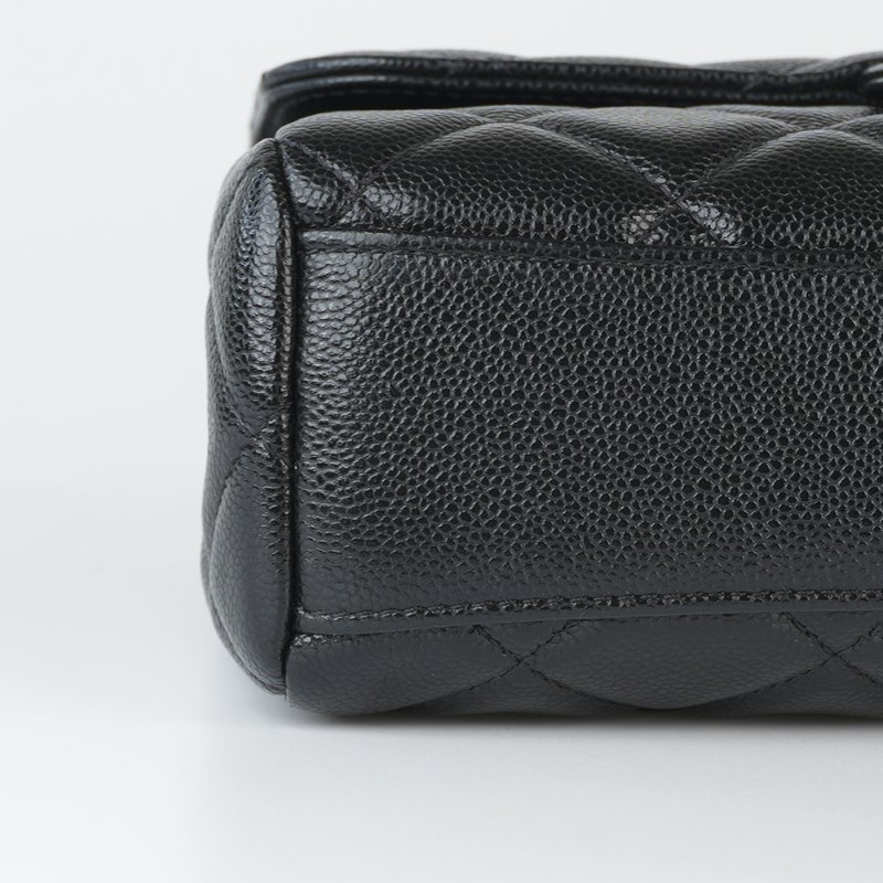 KESH 凱仕國際精品【雙鏈設計、20cm黃金尺寸】CHANEL 25P Double Chain Flap Bag 香奈兒魚子醬牛皮雙鏈帶口蓋包｜晶片款-8