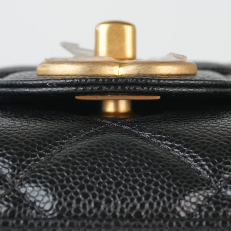 KESH 凱仕國際精品【雙鏈設計、20cm黃金尺寸】CHANEL 25P Double Chain Flap Bag 香奈兒魚子醬牛皮雙鏈帶口蓋包｜晶片款-13