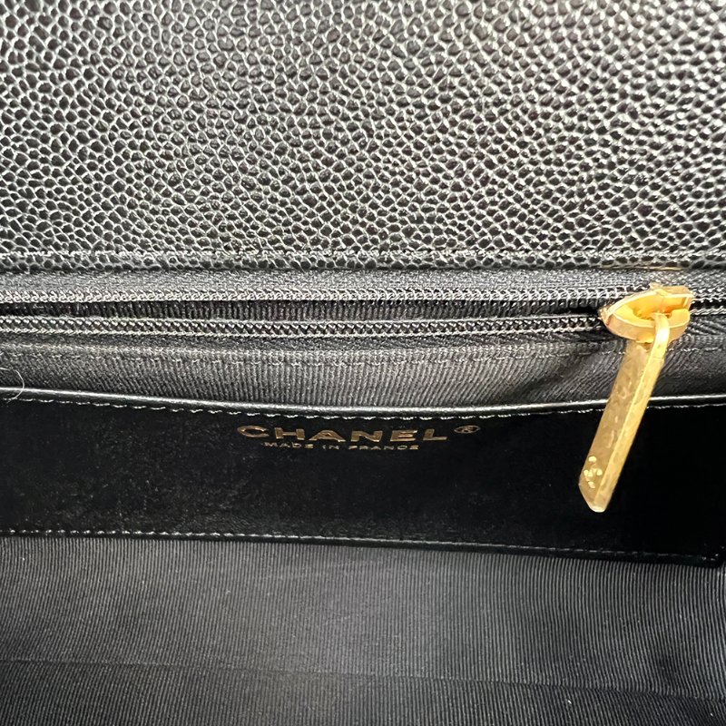 KESH 凱仕國際精品【雙鏈設計、20cm黃金尺寸】CHANEL 25P Double Chain Flap Bag 香奈兒魚子醬牛皮雙鏈帶口蓋包｜晶片款-23