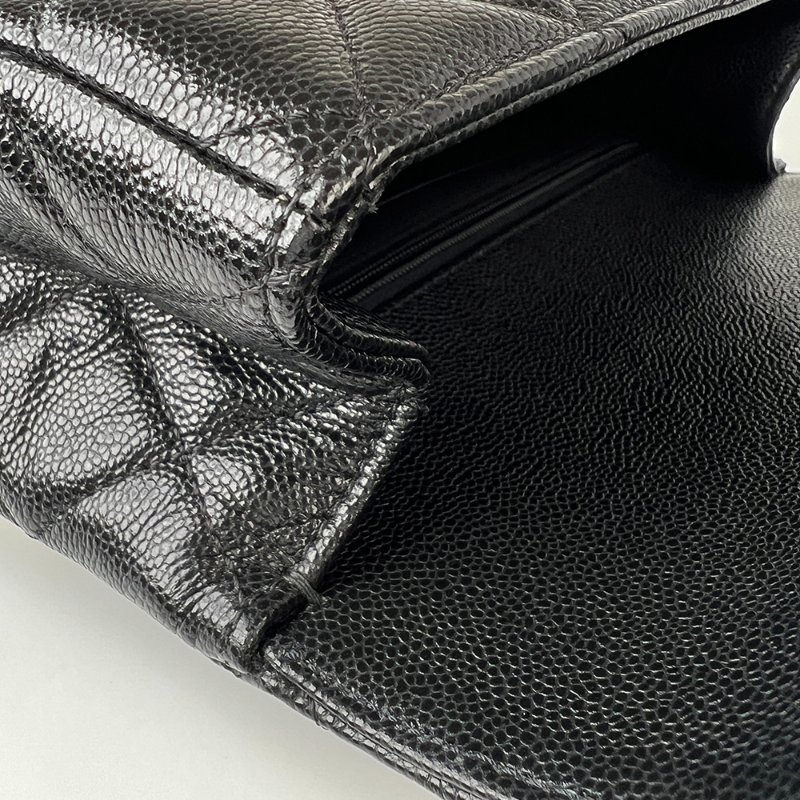 KESH 凱仕國際精品【雙鏈設計、20cm黃金尺寸】CHANEL 25P Double Chain Flap Bag 香奈兒魚子醬牛皮雙鏈帶口蓋包｜晶片款-24