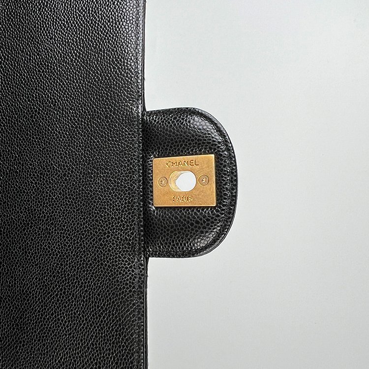 KESH 凱仕國際精品【雙鏈設計、20cm黃金尺寸】CHANEL 25P Double Chain Flap Bag 香奈兒魚子醬牛皮雙鏈帶口蓋包｜晶片款-26
