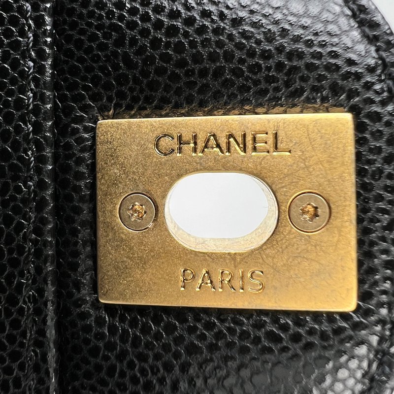 KESH 凱仕國際精品【雙鏈設計、20cm黃金尺寸】CHANEL 25P Double Chain Flap Bag 香奈兒魚子醬牛皮雙鏈帶口蓋包｜晶片款-27