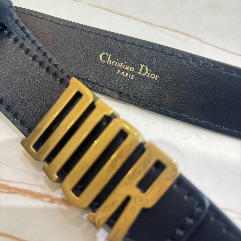 *SHIHNA名牌精品* DIOR d-Fence黑金字母皮帶 女版80cm-6