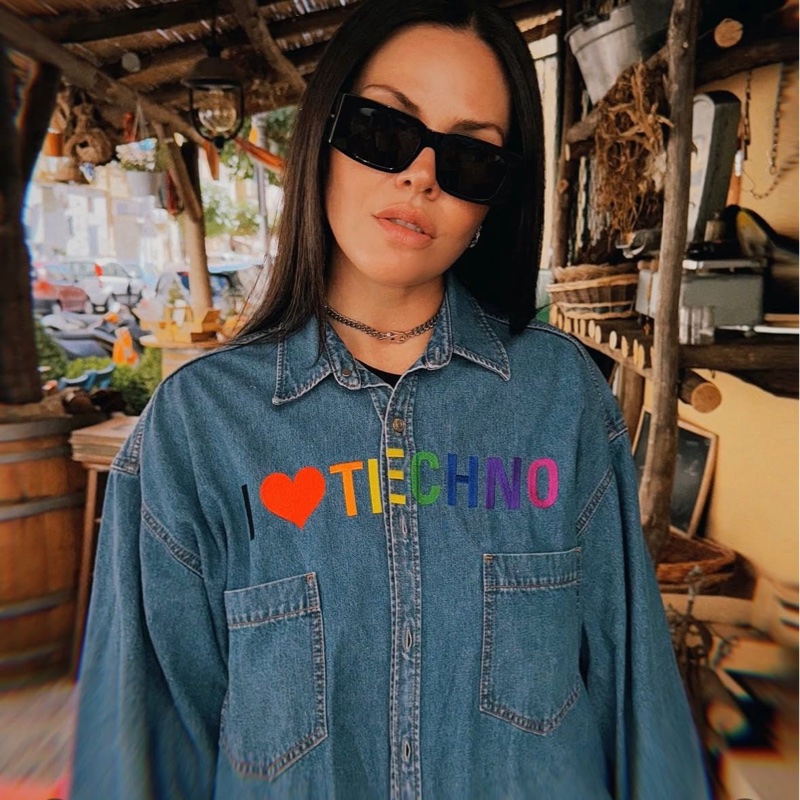 Balenciaga 彩虹刺繡牛仔襯衫-1
