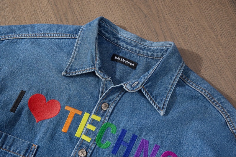 Balenciaga 彩虹刺繡牛仔襯衫-3