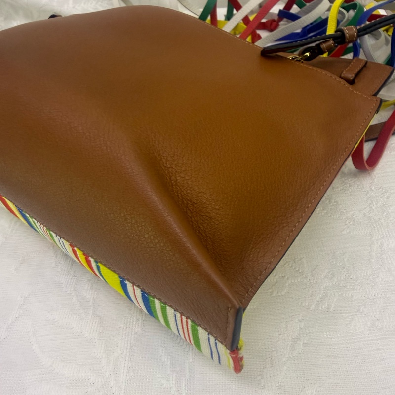 LOEWE T Pouch Fringe Leather Crossbody Bag-7