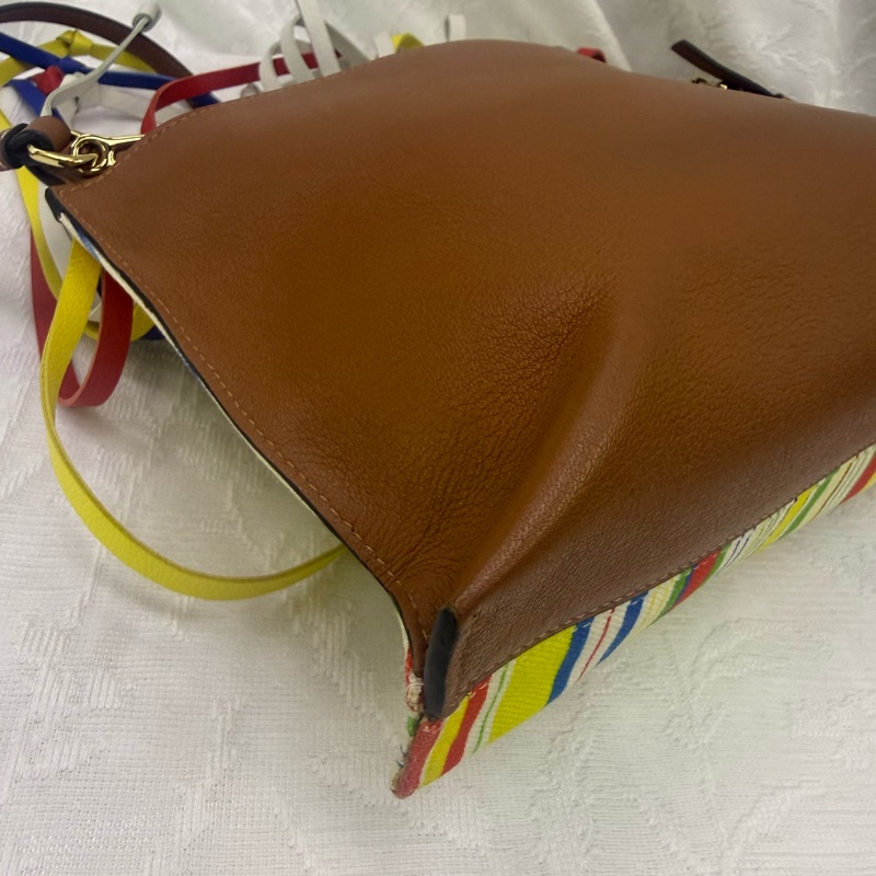 LOEWE T Pouch Fringe Leather Crossbody Bag-8