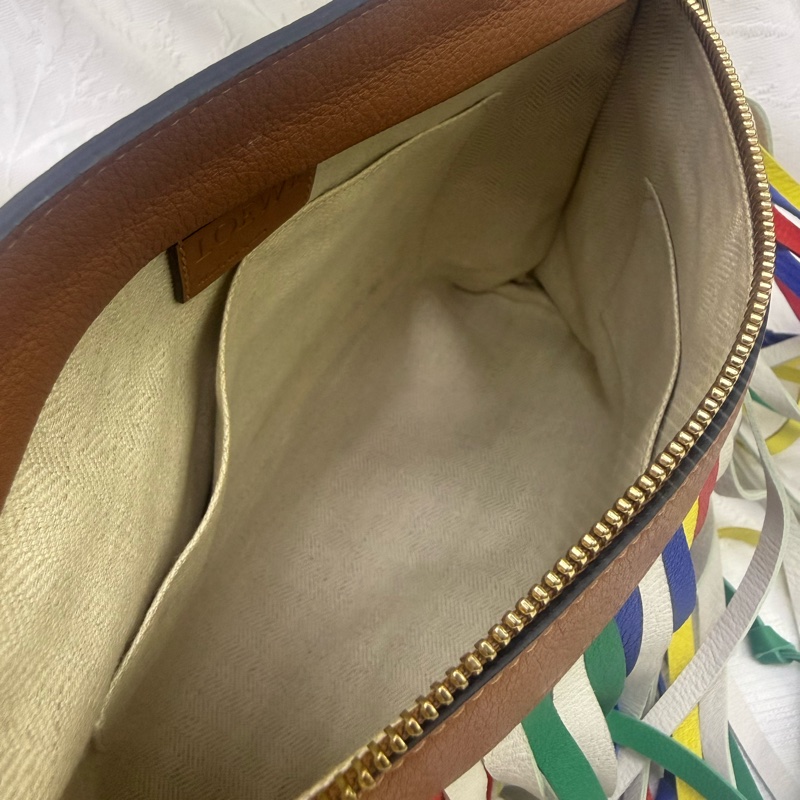 LOEWE T Pouch Fringe Leather Crossbody Bag-13