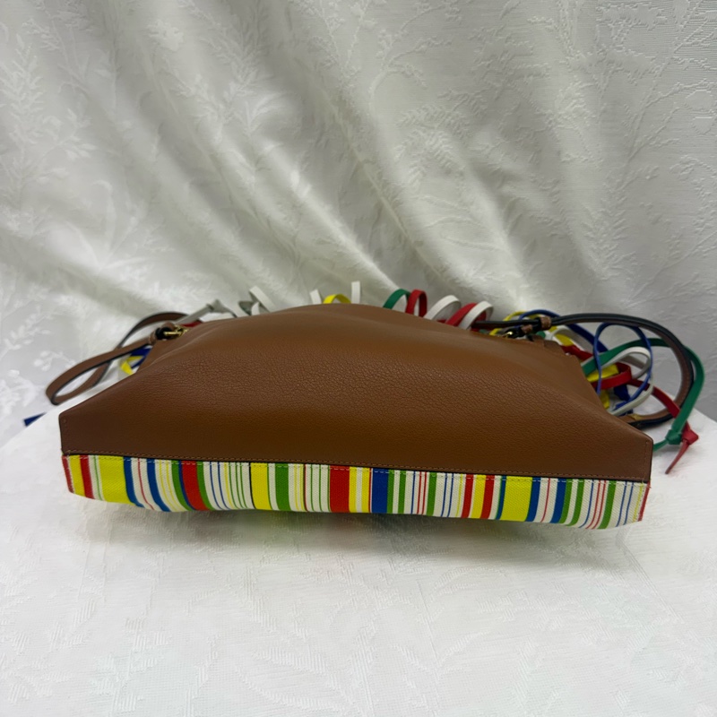 LOEWE T Pouch Fringe Leather Crossbody Bag-20